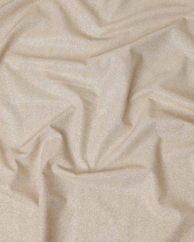 Cream Beige Subtle Textured Glitter Premium Traditional Sudanese Thobe Pure Cotton Voile Fabric 4.5 Mtrs Piece 140 Cms Width Switzerland Origin-D28547