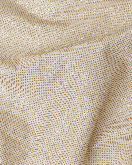 Cream Beige Subtle Textured Glitter Premium Traditional Sudanese Thobe Pure Cotton Voile Fabric 4.5 Mtrs Piece 140 Cms Width Switzerland Origin-D28547