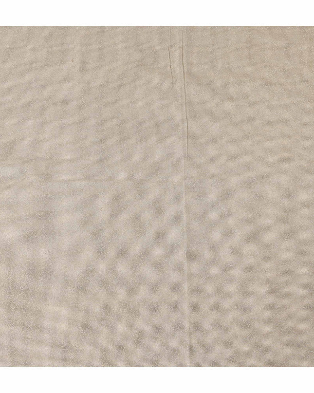 Cream Beige Subtle Textured Glitter Premium Traditional Sudanese Thobe Pure Cotton Voile Fabric 4.5 Mtrs Piece 140 Cms Width Switzerland Origin-D28547