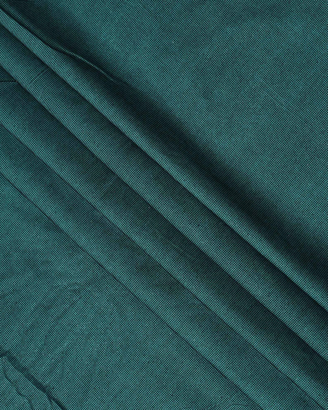 Teal Green Subtle Textured Glitter Premium Traditional Sudanese Thobe Pure Cotton Voile Fabric 4.5 Mtrs Piece 140 Cms Width Switzerland Origin-D28548