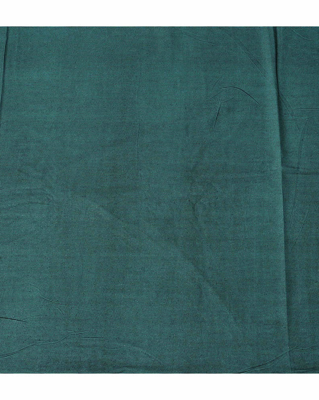 Teal Green Subtle Textured Glitter Premium Traditional Sudanese Thobe Pure Cotton Voile Fabric 4.5 Mtrs Piece 140 Cms Width Switzerland Origin-D28548