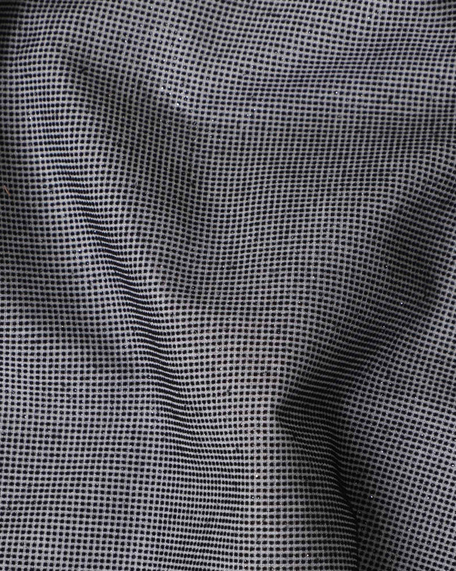 Black Subtle Textured Glitter Premium Traditional Sudanese Thobe Pure Cotton Voile Fabric 4.5 Mtrs Piece 140 Cms Width Switzerland Origin-D28549