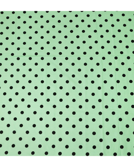 Mint Green Polka Dot Velvet Flock Premium Traditional Sudanese Thobe Pure Cotton Voile Fabric 4.5 Mtrs Piece 140 Cms Width Switzerland Origin-D28551