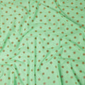 Mint Green Gold Polka Dot Velvet Flock Premium Traditional Sudanese Thobe Pure Cotton Voile Fabric 4.5 Mtrs Piece 140 Cms Width Switzerland Origin-D28552 - Regal Fabrics