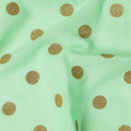 Mint Green Gold Polka Dot Velvet Flock Premium Traditional Sudanese Thobe Pure Cotton Voile Fabric 4.5 Mtrs Piece 140 Cms Width Switzerland Origin-D28552 - Regal Fabrics
