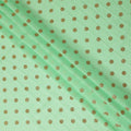Mint Green Gold Polka Dot Velvet Flock Premium Traditional Sudanese Thobe Pure Cotton Voile Fabric 4.5 Mtrs Piece 140 Cms Width Switzerland Origin-D28552 - Regal Fabrics