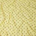 Pastel Yellow Gold Polka Dot Velvet Flock Premium Traditional Sudanese Thobe Pure Cotton Voile Fabric 4.5 Mtrs Piece 140 Cms Width Switzerland Origin-D28553 - Regal Fabrics
