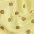 Pastel Yellow Gold Polka Dot Velvet Flock Premium Traditional Sudanese Thobe Pure Cotton Voile Fabric 4.5 Mtrs Piece 140 Cms Width Switzerland Origin-D28553 - Regal Fabrics