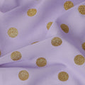 Lavender Purple Gold Polka Dot Velvet Flock Premium Traditional Sudanese Thobe Pure Cotton Voile Fabric 4.5 Mtrs Piece 140 Cms Width Switzerland Origin-D28554 - Regal Fabrics