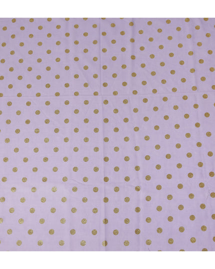 Lavender Purple Gold Polka Dot Velvet Flock Premium Traditional Sudanese Thobe Pure Cotton Voile Fabric 4.5 Mtrs Piece 140 Cms Width Switzerland Origin-D28554 - Regal Fabrics