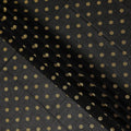 Black Gold Polka Dot Velvet Flock Premium Traditional Sudanese Thobe Pure Cotton Voile Fabric 4.5 Mtrs Piece 140 Cms Width Switzerland Origin-D28555