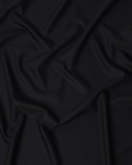 Selka Super 160 Black Wool Cashmere Suiting 150cm