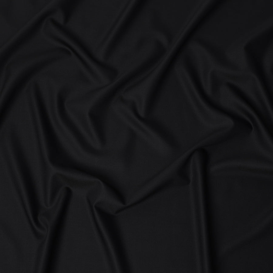 Selka Super 160 Black Wool Cashmere Suiting 150cm
