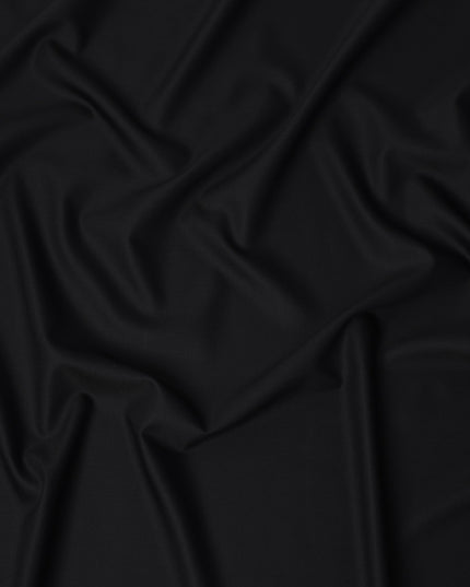 Selka Super 160 Black Wool Cashmere Suiting 150cm