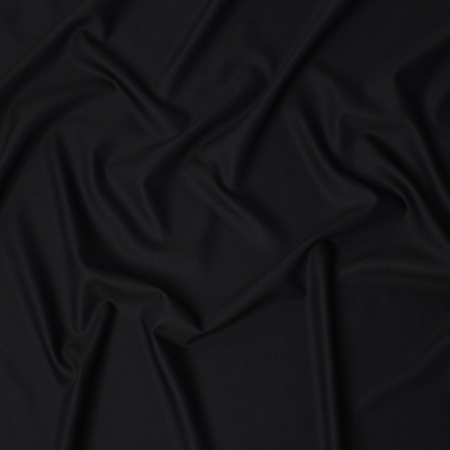 Selka Super 160 Black Wool Cashmere Suiting 150cm