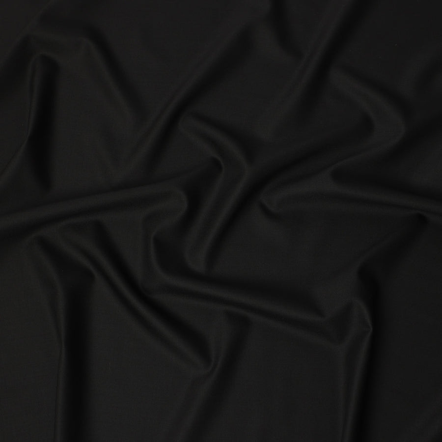Selka Super 160 Black Wool Cashmere Suiting 150cm