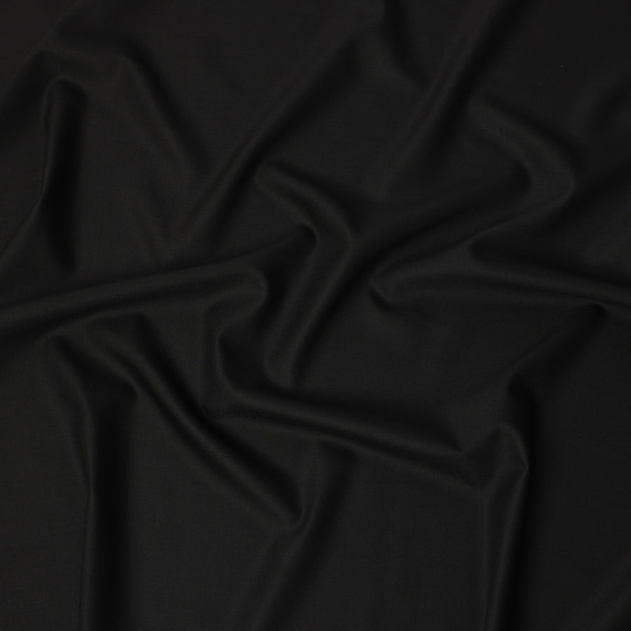 Selka Super 160 Black Wool Cashmere Suiting 150cm