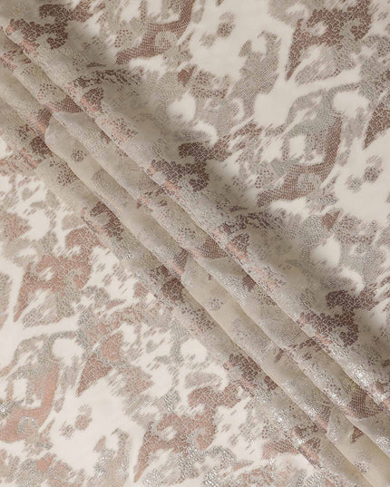 Cream Metallic Silk Chiffon South Korea 110cm