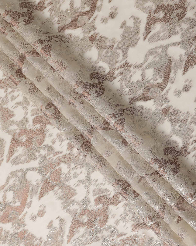 Cream Metallic Silk Chiffon South Korea 110cm