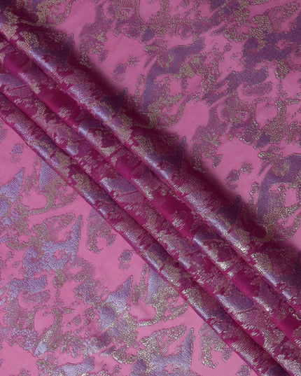Hot Pink Metallic Silk Chiffon South Korea 110cm