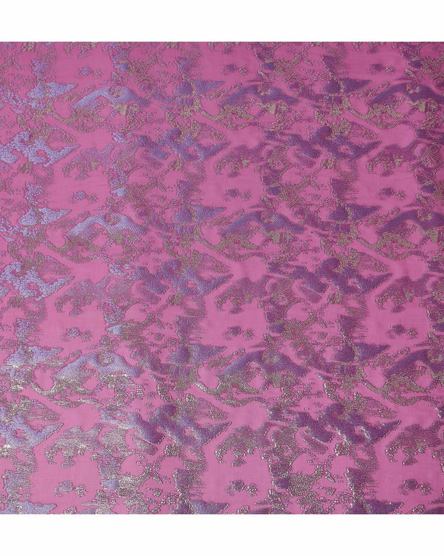 Hot Pink Metallic Silk Chiffon South Korea 110cm