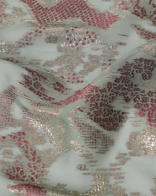 Sage Green Metallic Silk Chiffon South Korea 110cm