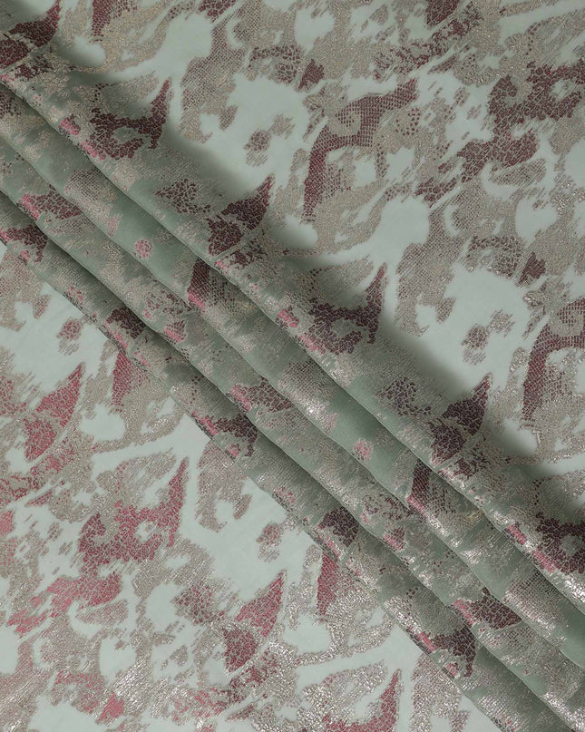 Sage Green Metallic Silk Chiffon South Korea 110cm