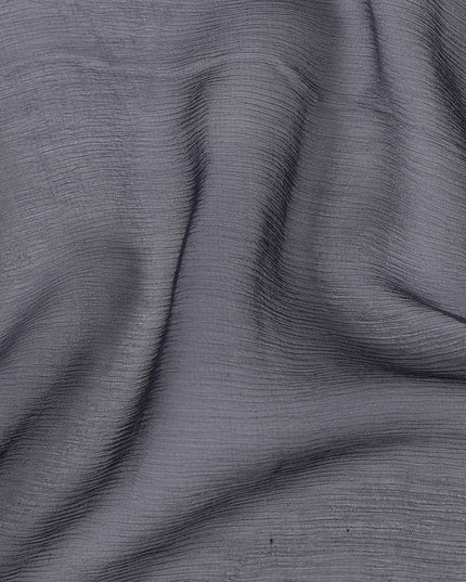 Charcoal Smoke Grey Pure Wrinkle Silk Chiffon Fabric 110cm