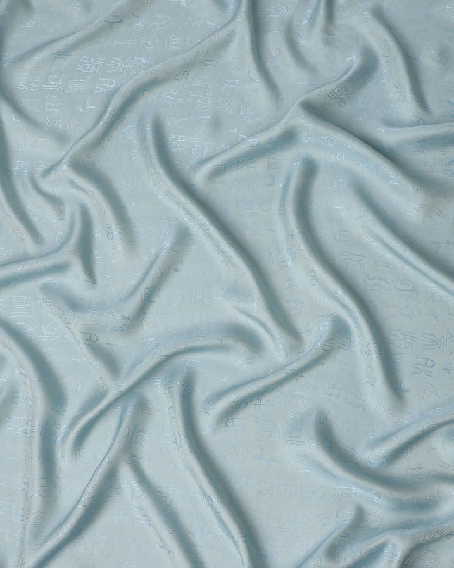 Sage Mint Green Premium Pure Silk Satin with Jacquard Fabric