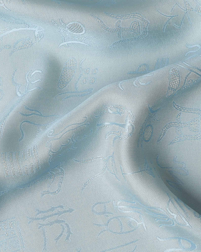 Sage Mint Green Premium Pure Silk Satin with Jacquard Fabric