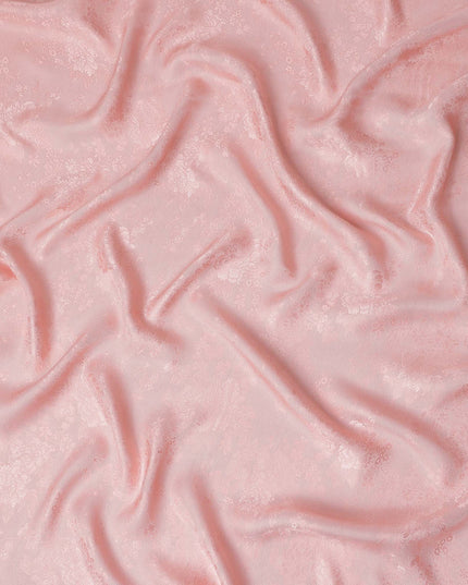 Blush Rose Pink Premium Pure Silk Satin with Jacquard Fabric