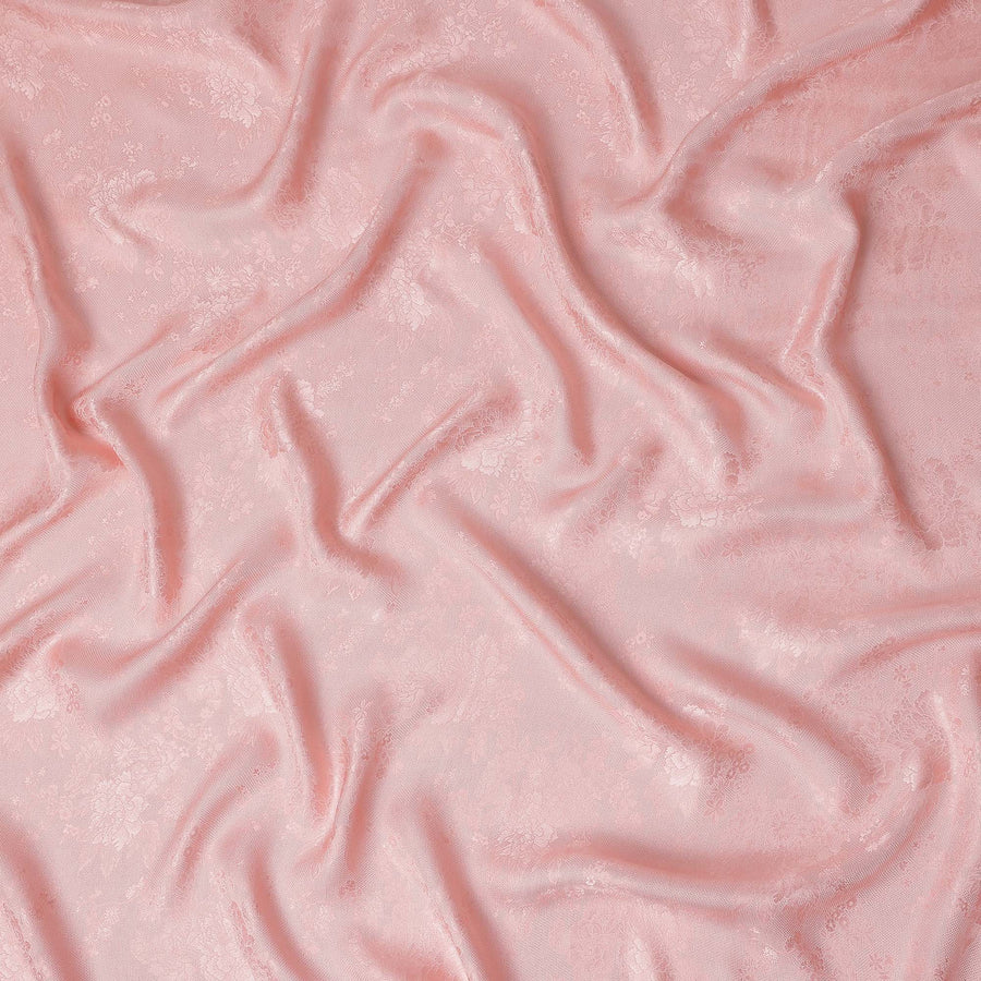 Blush Rose Pink Premium Pure Silk Satin with Jacquard Fabric