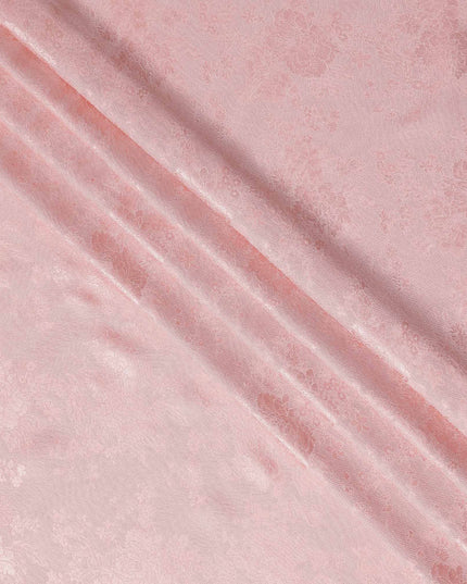 Blush Rose Pink Premium Pure Silk Satin with Jacquard Fabric