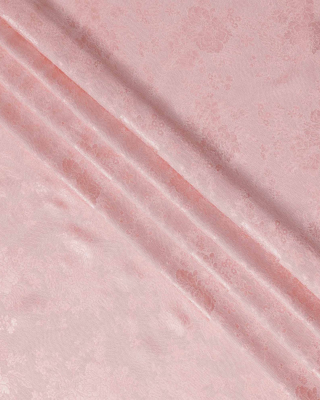 Blush Rose Pink Premium Pure Silk Satin with Jacquard Fabric