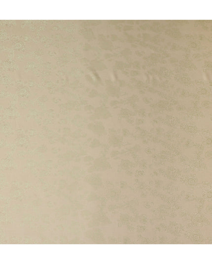 Ivory Champagne Beige Premium Pure Silk Satin with Jacquard 