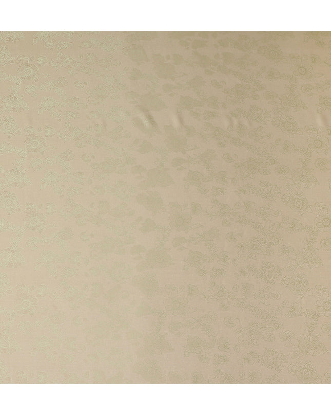 Ivory Champagne Beige Premium Pure Silk Satin with Jacquard 