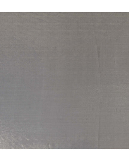 Steel Silver Grey Pure Silk Chiffon with Metallic Fabric 110