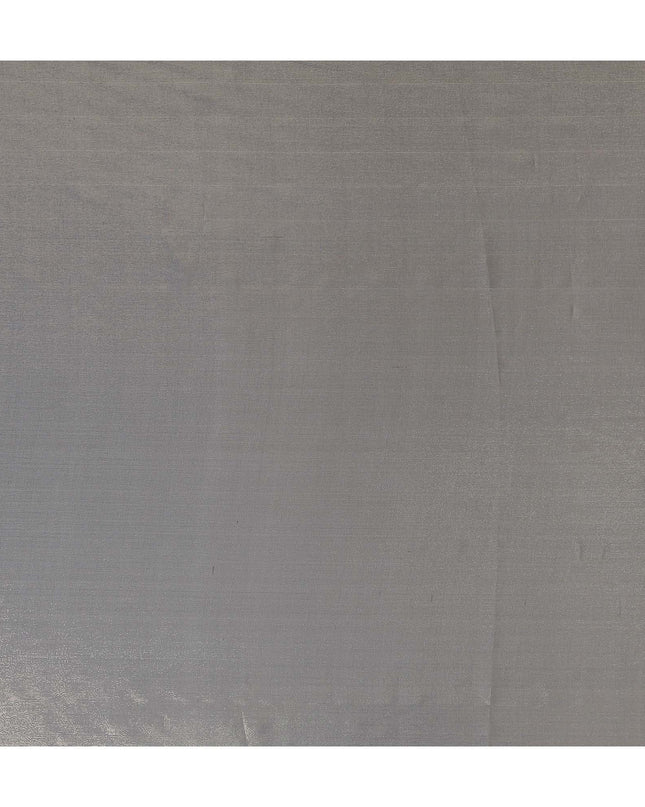 Steel Silver Grey Pure Silk Chiffon with Metallic Fabric 110