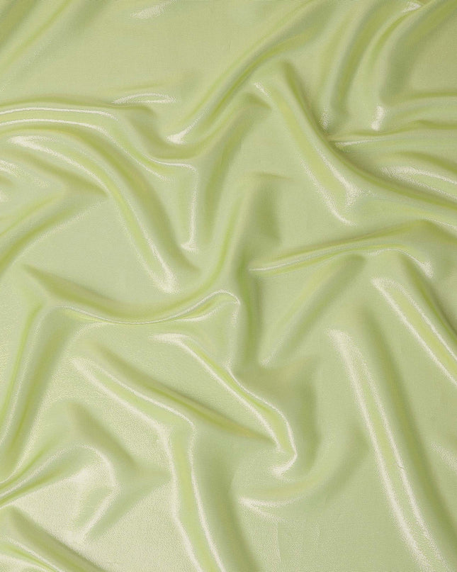 Pistachio Green Pure Silk Chiffon with Metallic Fabric 110cm