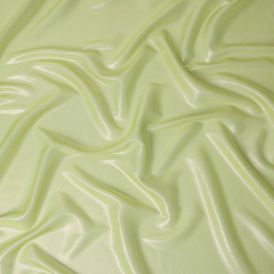 Pistachio Green Pure Silk Chiffon with Metallic Fabric 110cm
