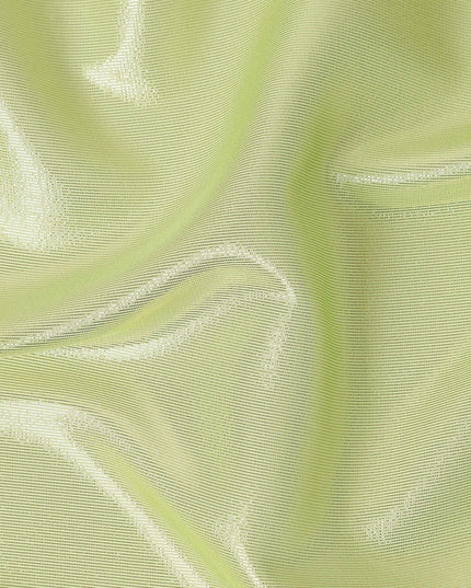 Pistachio Green Pure Silk Chiffon with Metallic Fabric 110cm