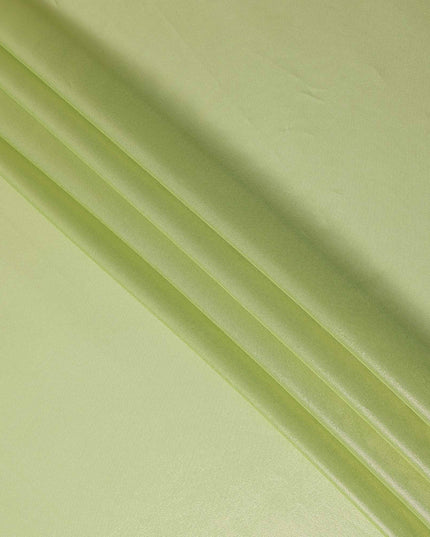 Pistachio Green Pure Silk Chiffon with Metallic Fabric 110cm