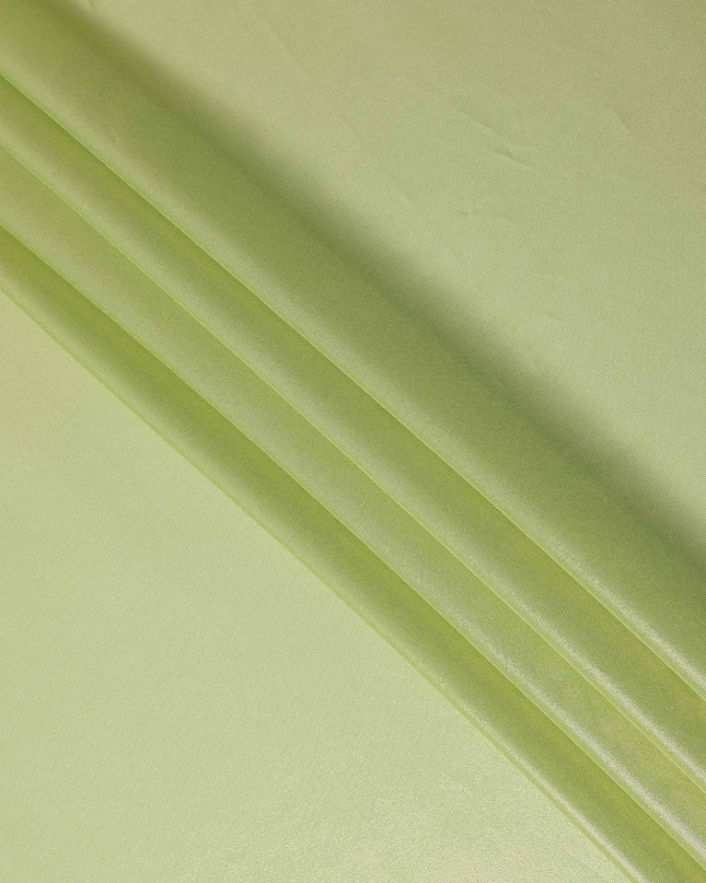 Pistachio Green Pure Silk Chiffon with Metallic Fabric 110cm