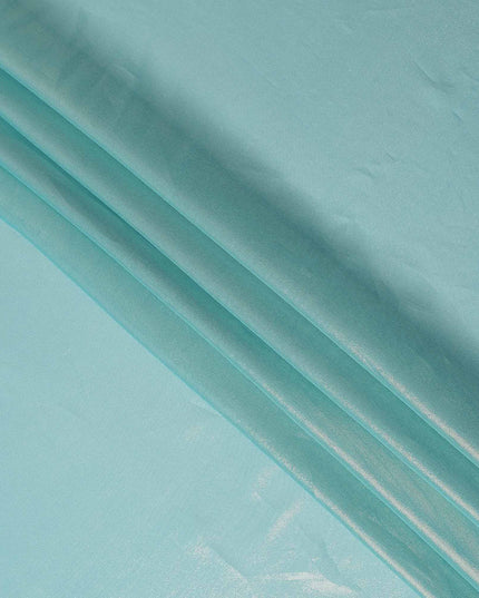 Pistachio Green Pure Silk Chiffon with Metallic Fabric 110cm