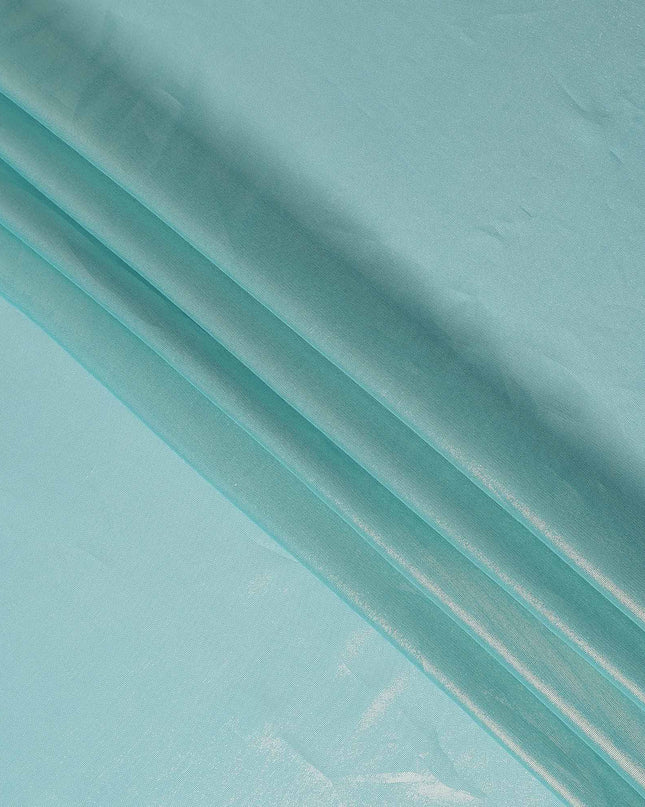 Pistachio Green Pure Silk Chiffon with Metallic Fabric 110cm