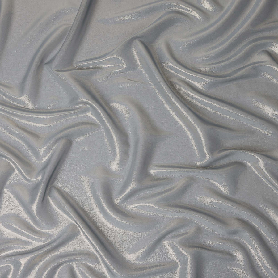 Pistachio Green Pure Silk Chiffon with Metallic Fabric 110cm