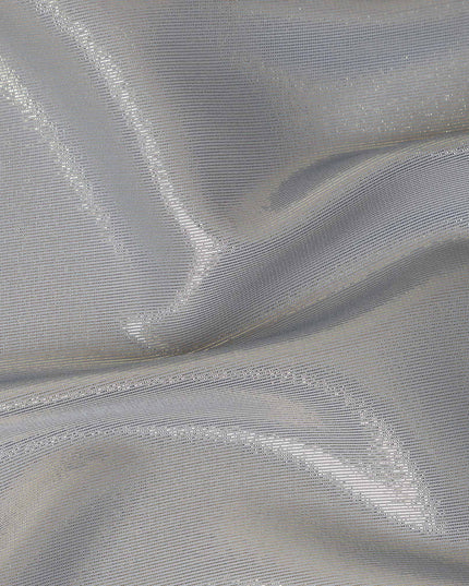 Pistachio Green Pure Silk Chiffon with Metallic Fabric 110cm