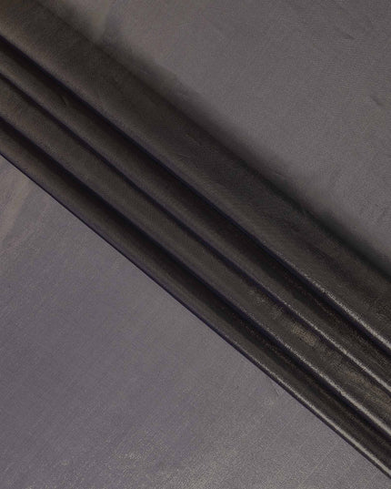 Steel Silver Grey Pure Silk Chiffon with Metallic Fabric 110