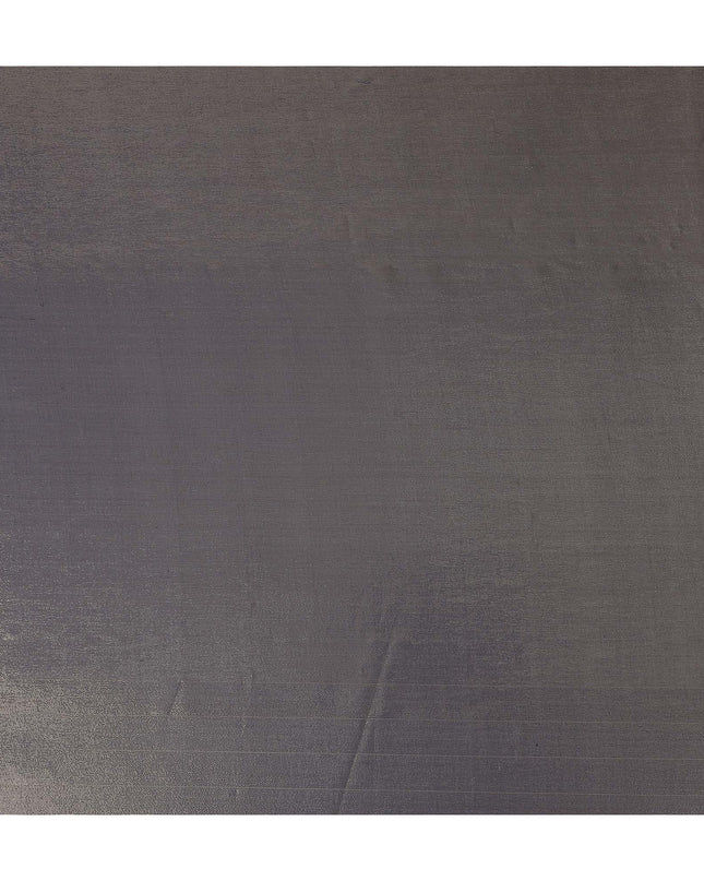 Steel Silver Grey Pure Silk Chiffon with Metallic Fabric 110
