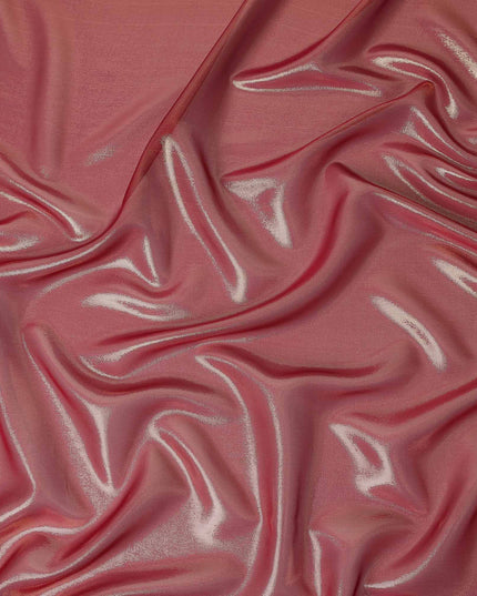 Steel Silver Grey Pure Silk Chiffon with Metallic Fabric 110
